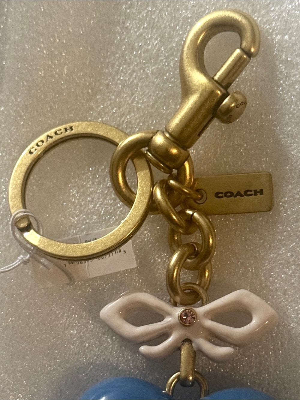 Coach Blue Heart Bag Charm. #CBH12 - Picture 7 of 13